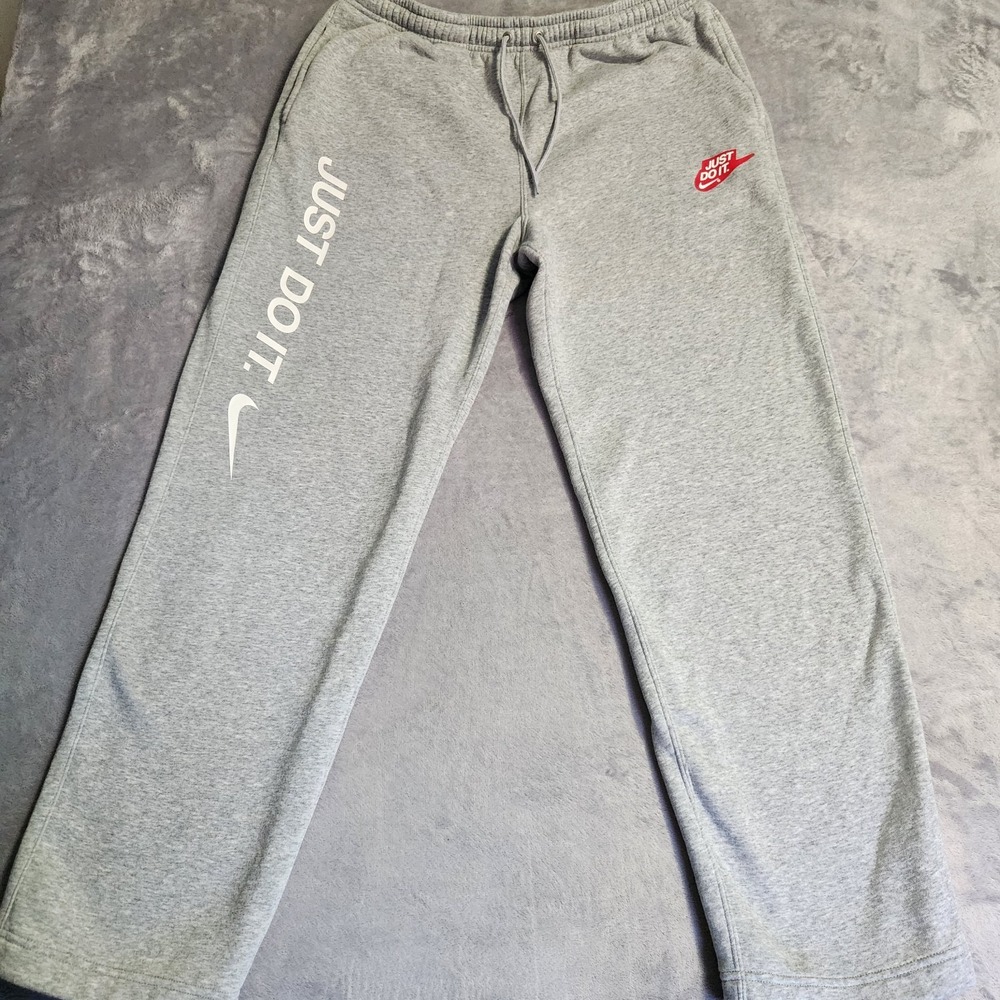 Nike Just Do It Fleece Jogger Sweatpants Men's Size Large Gray Athletic Pants L